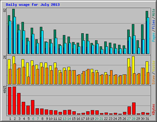 Daily usage for July 2013