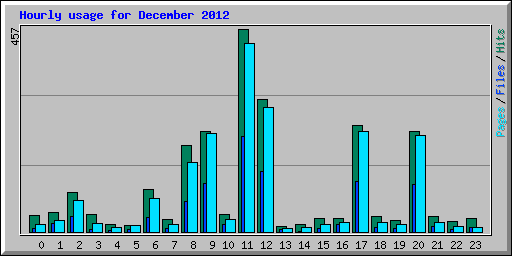 Hourly usage for December 2012