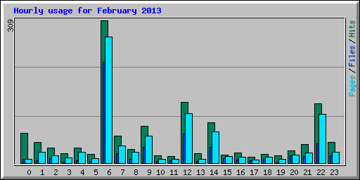 Hourly usage for February 2013