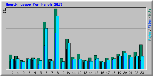 Hourly usage for March 2013