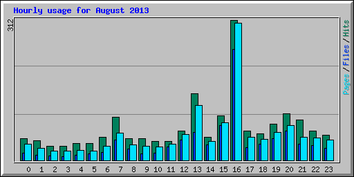 Hourly usage for August 2013