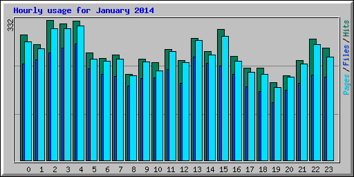 Hourly usage for January 2014