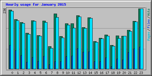 Hourly usage for January 2015