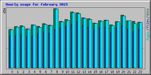 Hourly usage for February 2015