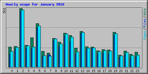 Hourly usage for January 2016