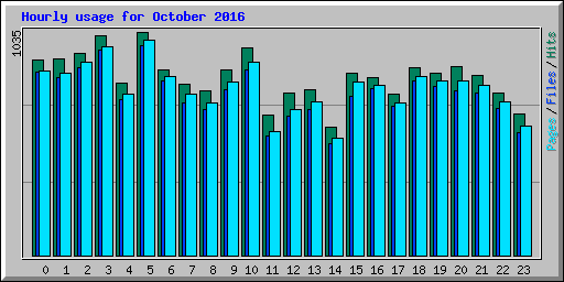 Hourly usage for October 2016