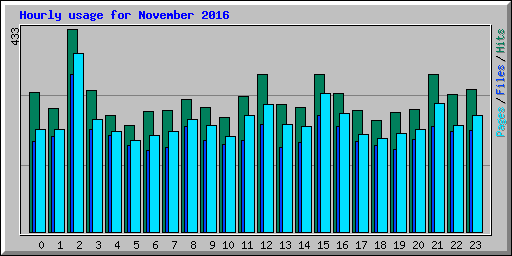 Hourly usage for November 2016