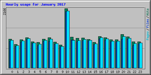 Hourly usage for January 2017