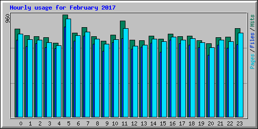 Hourly usage for February 2017