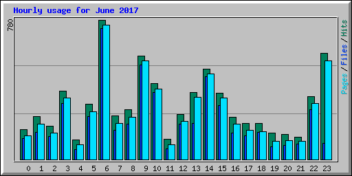 Hourly usage for June 2017