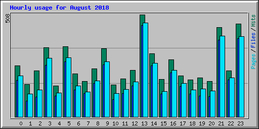 Hourly usage for August 2018