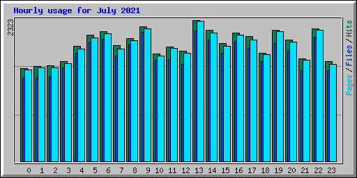 Hourly usage for July 2021