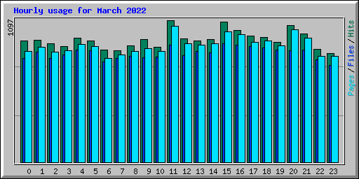 Hourly usage for March 2022