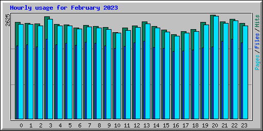 Hourly usage for February 2023