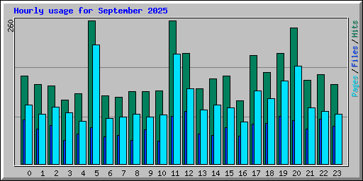 Hourly usage for September 2025